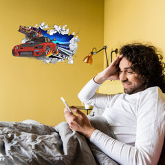 SUPERDANT colorful track wall sticker on a wall adds dynamic energy for kids.