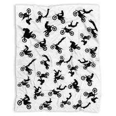 SUPERICH motorcycles dirt bike baby blanket closeup shows ultra-soft microfiber for newborn comfort.