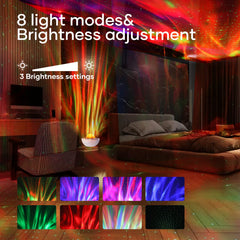 SUPFOO Galaxy Projector demonstrates immersive aurora projection for cozy ambience.