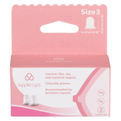Supple Cups latch-demo illustrates easier breastfeeding for flat or inverted nipples