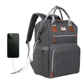 SUPROMOMI diaper bag backpack front-view emphasizes spacious layout for quick baby essentials.