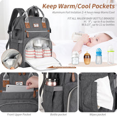 SUPROMOMI diaper bag backpack inside-compartments reveals spaces for diapers and bottles.