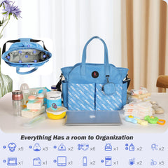 SUPROMOMI Diaper Tote back pocket stores diaper pad for easy access