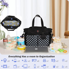 SUPROMOMI diaper tote insulated pocket preserves bottle temp for feed-time on outings.