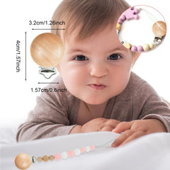Suptizizkz wood pacifier clips closeup highlights smooth, odorless material