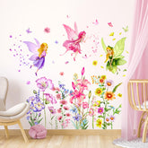 Supzone Flower Fairy wall stickers add butterfly details to a girl's room decor