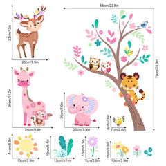 Supzone giraffe wall sticker adds height and playful charm to nursery walls.