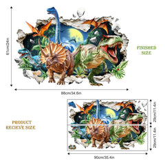 Supzone kids' bedroom decor shows a lifelike dinosaur scene for inspiration.