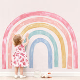 Supzone rainbow wall mural full-view brightens kids' rooms
