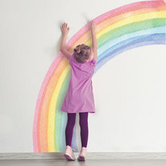 Supzone rainbow wall stickers show 56x64 panel layout for vibrant walls