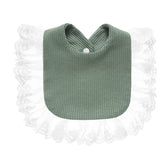 Surakey muslin bandana bib green close-up fabric texture for gentle absorption