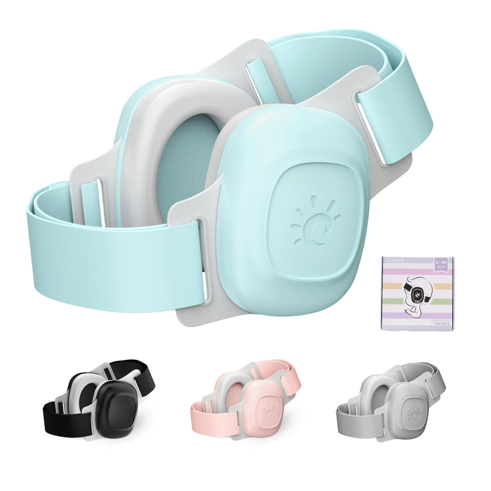 SURAVO Baby Earmuffs with noise reduction up to 27dB in a travel-ready setup