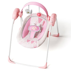 Surbowbaby portable baby swing pink-design offers portable comfort for on-the-go soothing.
