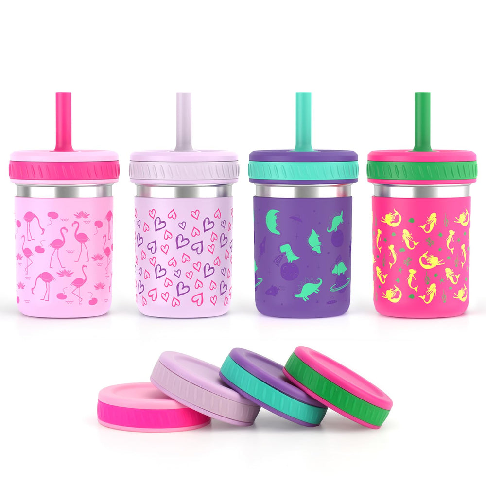 Sursip toddler cups with lids and straw, spill-resistant design for mess-free sipping.