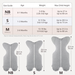 Susurration newborn sleep sack hip-healthy design with room for leg movement, supporting safe sleep.