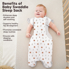 Susurration hip-healthy sleep sack promotes comfy leg movement for safe sleep development
