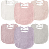 Susurration muslin baby bibs pack in vibrant colors, front view showcases versatile drool protection.