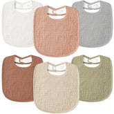 Susurration muslin baby bibs pack front view, absorbent drool protection for daily use