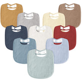 Susurration Muslin Baby Drool Bib close-up shows absorbent front and soft backing.