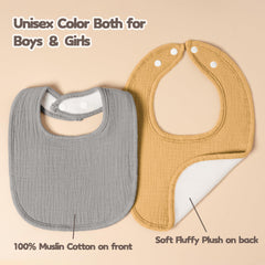 Susurration muslin baby drool bibs soft front material for gentle skin contact