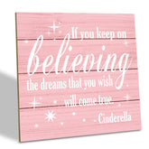 SUSZDOU nursery decor wood sign front view showing compact size and inspirational motif.