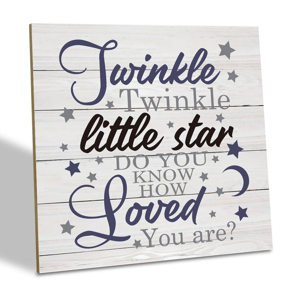 suszdou nursery wood plaque front-view shows compact size for cozy baby room decor