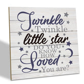 suszdou nursery wood plaque front-view shows compact size for cozy baby room decor