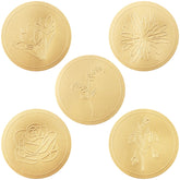 Sutter Signs 500pcs gold envelope stickers closeup with luxury embossed florals for invitations