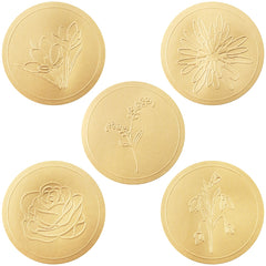 Sutter Signs 500pcs gold envelope stickers closeup with luxury embossed florals for invitations