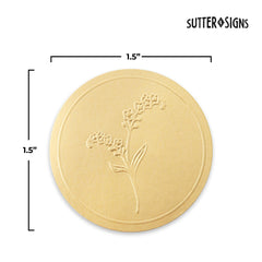 Sutter Signs envelopes sealed demonstration with gold embossed stickers