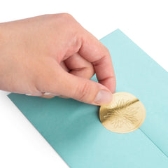 Sutter Signs gold foil embossed floral design highlights premium finish for wedding stationery
