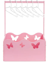 Suzile pink butterfly wooden crate with handle, perfect for storing baby shower gifts.