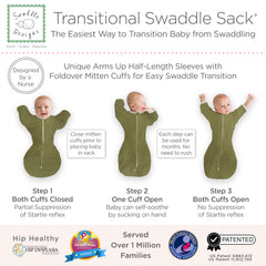SwaddleDesigns foldover cuffs open or closed to protect from scratches and aid soothing