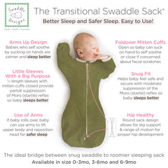 SwaddleDesigns transitional half-length sleeves with mitten cuffs for adjustable security