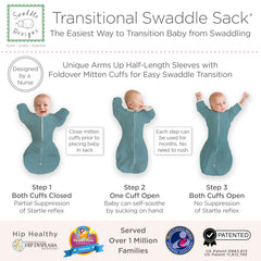 Nurse-designed SwaddleDesigns sleep sack pictured on a calm newborn