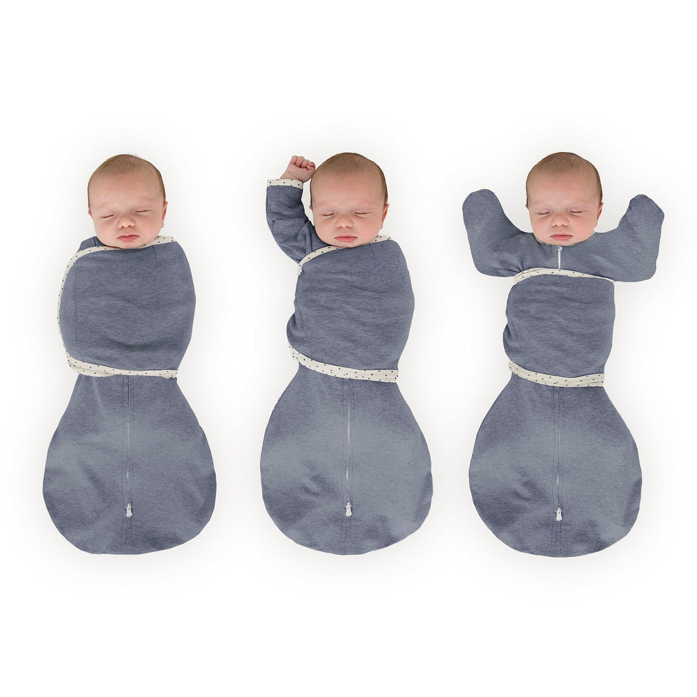 SwaddleDesigns Omni Sack wrap-adjustable showing customizable snug swaddle for newborns.