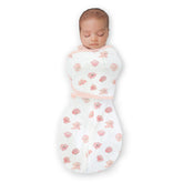 SwaddleDesigns Organic Omni Swaddle Sack arm-up sleeves offers snug newborn comfort for soothing sleep.