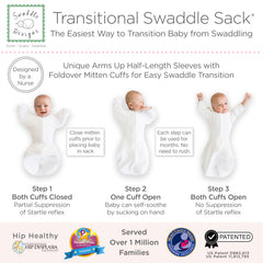 SwaddleDesigns Transitional Swaddle Sack two-way zipper for easy diaper changes