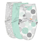 SwaddleMe Original Floating Geo close-up shows snug newborn wrap.