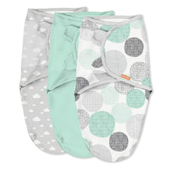 SwaddleMe Original Floating Geo close-up shows snug newborn wrap.