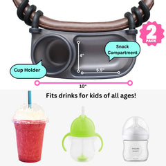 Swanoo bumper-bar compatible snack tray secures snacks while toddler sits