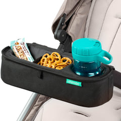 Swanoo universal stroller tray non-slip straps securing on-bar fit.