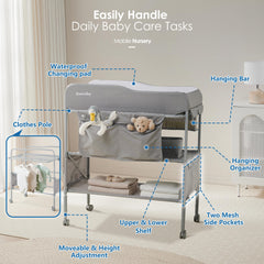 Sweeby foldable-diaper-station assembled demonstrates space-saving portability