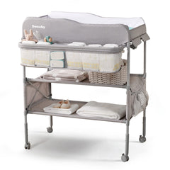 Sweeby portable changing-table front view emphasizes compact fit for small spaces