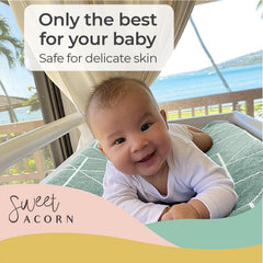Sweet Acorn organic cotton baby blanket with soft knit texture for sensitive skin.