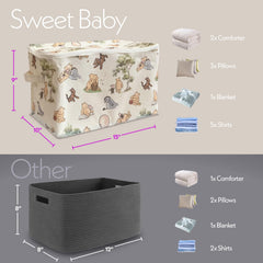 Sweet Baby Co Winnie Pooh basket folded flat for space-saving storage.