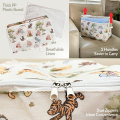 Sweet Baby Co Winnie Pooh basket in use for laundry and toys.