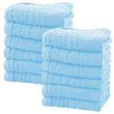 Sweet Dolphin muslin washcloths 10x10 aqua pack — gentle bath for sensitive skin.