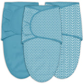 Sweet Dolphin peacock blue swaddle pack shows breathable cotton for secure newborn sleep