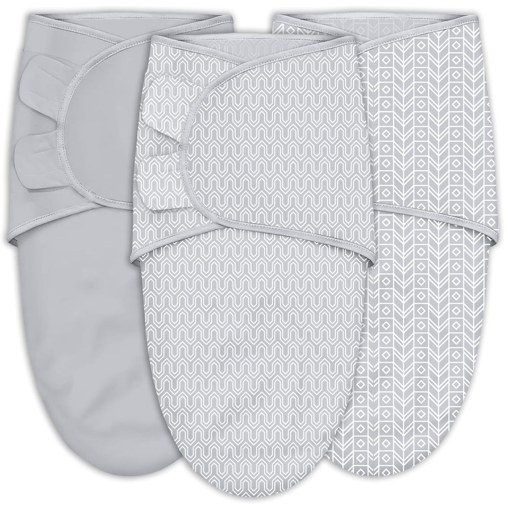 Sweet Dolphin swaddle sack newborn fit demonstrates secure wrap for calmer nights.